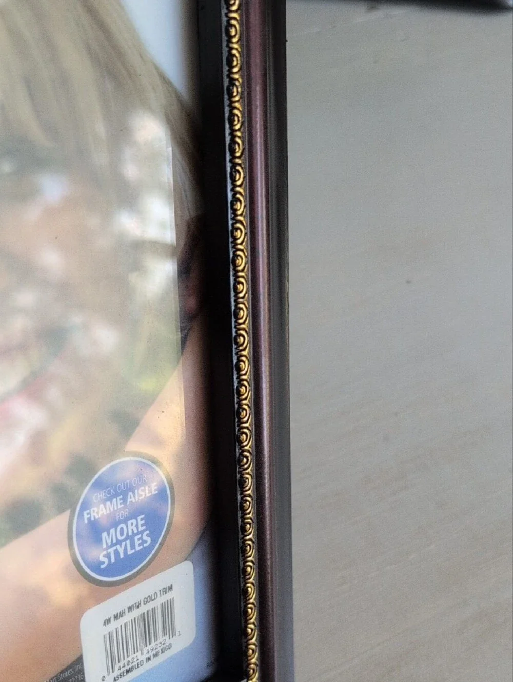 Mainstays Dark Brown Picture Frame with Gold Trim (Set Of 4)